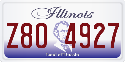 IL license plate Z804927