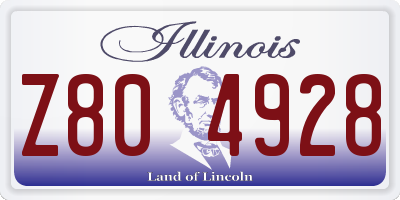 IL license plate Z804928