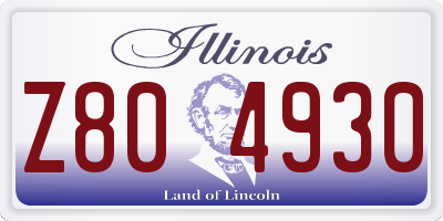 IL license plate Z804930