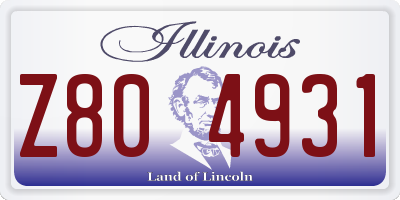 IL license plate Z804931