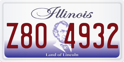 IL license plate Z804932