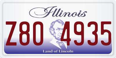 IL license plate Z804935