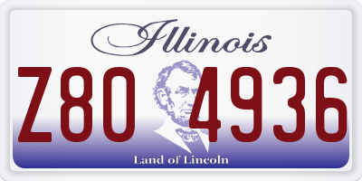 IL license plate Z804936