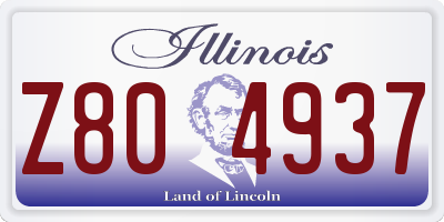 IL license plate Z804937