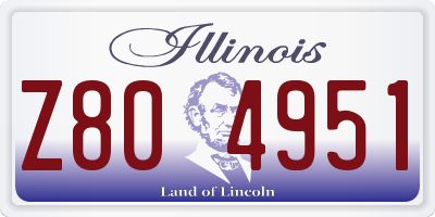 IL license plate Z804951
