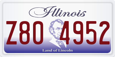 IL license plate Z804952