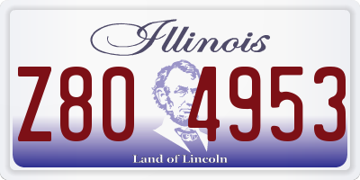 IL license plate Z804953