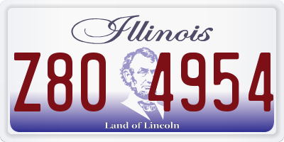 IL license plate Z804954