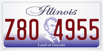 IL license plate Z804955