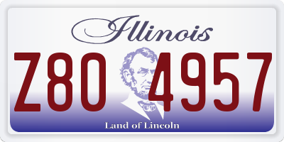 IL license plate Z804957