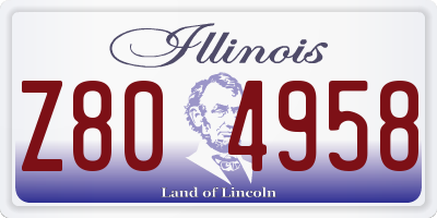 IL license plate Z804958
