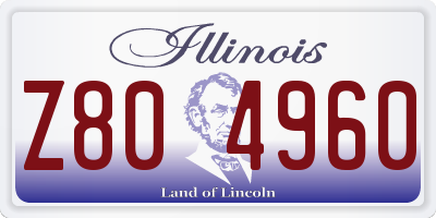 IL license plate Z804960