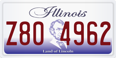 IL license plate Z804962
