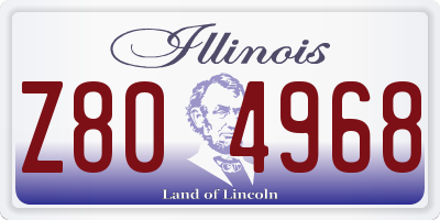 IL license plate Z804968