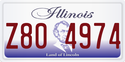 IL license plate Z804974