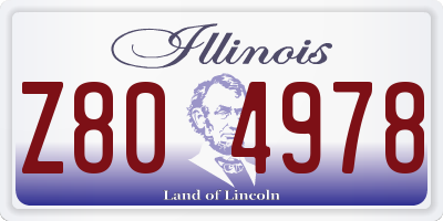 IL license plate Z804978