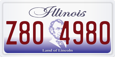 IL license plate Z804980