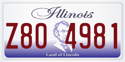 IL license plate Z804981