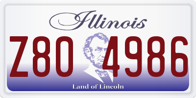 IL license plate Z804986