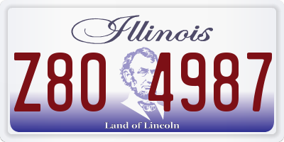 IL license plate Z804987