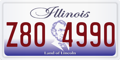 IL license plate Z804990