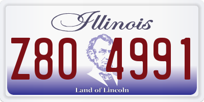 IL license plate Z804991