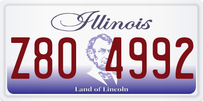 IL license plate Z804992