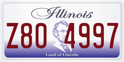 IL license plate Z804997