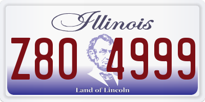IL license plate Z804999