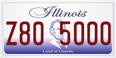 IL license plate Z805000
