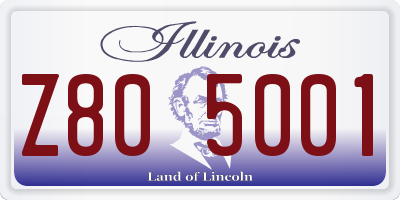 IL license plate Z805001