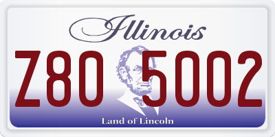 IL license plate Z805002