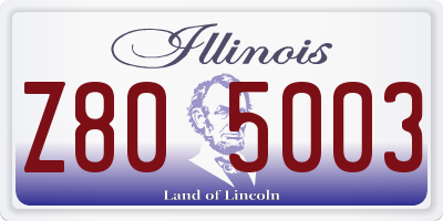 IL license plate Z805003