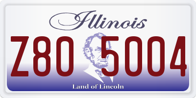 IL license plate Z805004