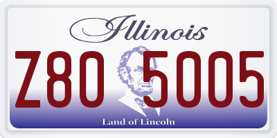 IL license plate Z805005