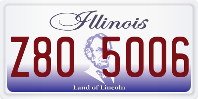 IL license plate Z805006