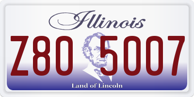 IL license plate Z805007