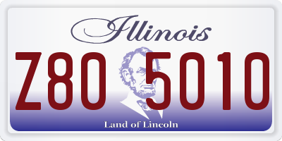 IL license plate Z805010