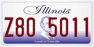 IL license plate Z805011