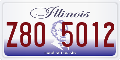IL license plate Z805012