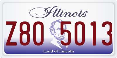 IL license plate Z805013