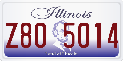 IL license plate Z805014