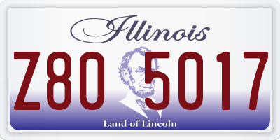 IL license plate Z805017