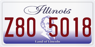 IL license plate Z805018