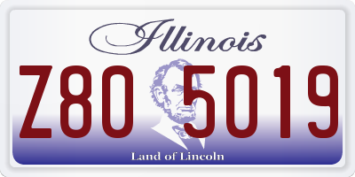 IL license plate Z805019
