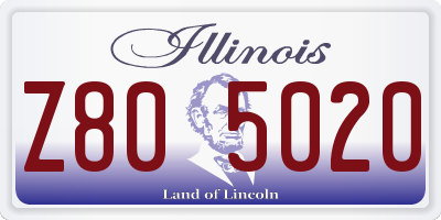 IL license plate Z805020