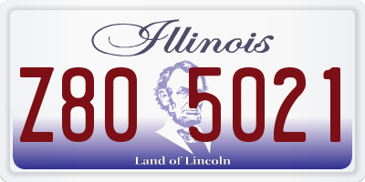 IL license plate Z805021