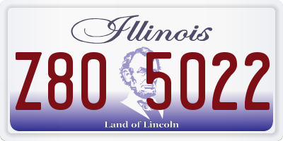 IL license plate Z805022