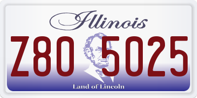 IL license plate Z805025