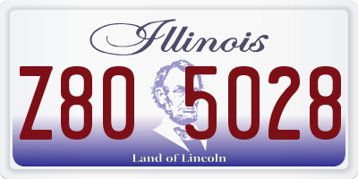 IL license plate Z805028